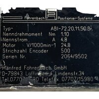 Föhrenbach ABI-72.20.11.50.Br Servomotor mit Getriebe S111B040EB00 1000 rpm