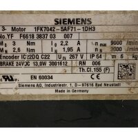 Siemens 1FK7042-5AF71-1DH3 Servomotor 0,51 kw 3000 rpm