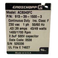 Tuthill K1186 Zahnradpumpe mit AC-Elektromotor  AC8040FC