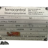 ferrocontrol Servomotor MT30M4-35 mit Tacho 4000 rpm