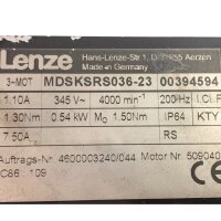 Lenze MDSKSRS036-23 Servomotor 00394594 mit Getriebe 0,54...