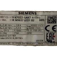 Siemens 1FK7022-5AK7 4-1TH3 Servomotor 6000 rpm
