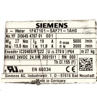 Siemens 1FK7101-5AF71-1AH0 Servomotor 270 V 3000 rpm