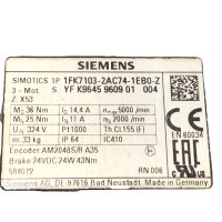Siemens 1FK7103-2AC74-1EB0-Z Servomotor 324 V 2000 rpm