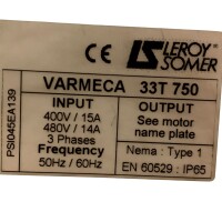 Leroy-Somer LSES132MU Elektromotor mit integriertem Frequenumrichter VARMECA 33T 750 380–690 V / 400–460 V 7,5 kW 1450 / 1766 rpm