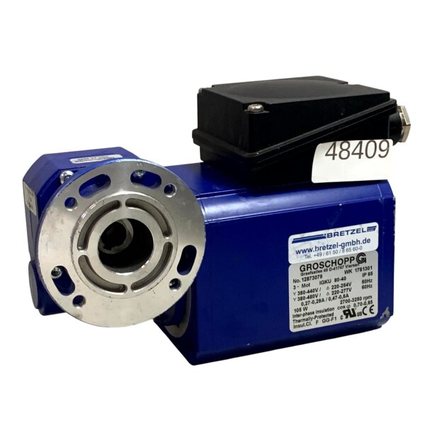 Groschopp IGKU 80-40 Getriebemotor VE 31-K-RH 105 W 2700-3250 rpm
