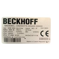 Beckhoff AM3073-0Q40-0000 Servomotor 7,06 kW