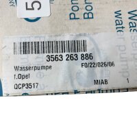 GK (Gebrüder Kühnle) 3563 263 886 Wasserpumpe für Opel QCP3517
