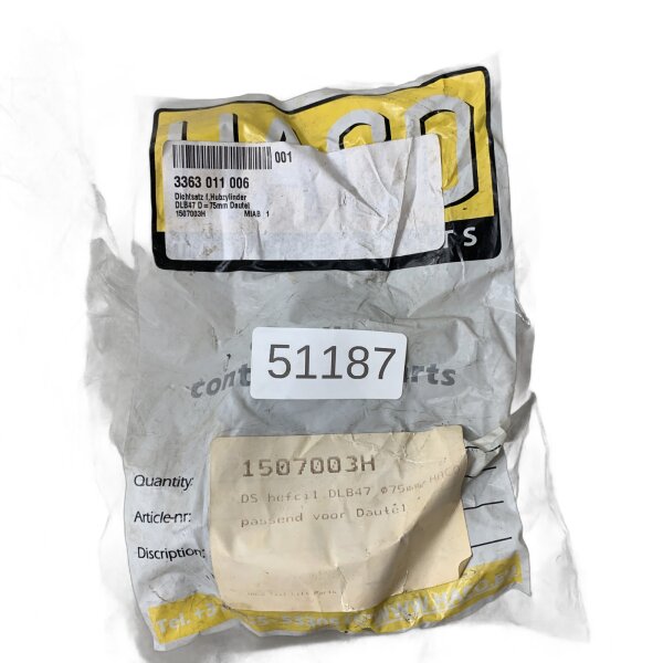 HACO 1507003H Dichtsatz für Hubzylinder DLB47 für Dautel Ladebordwand D = 75 mm 3363 011 006
