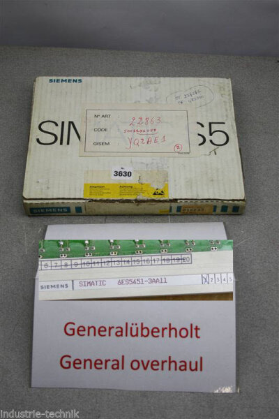 SIEMENS Simatic S5 6ES5451-3AA11  6ES5 451-3AA11 generalüberholt