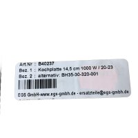 E.G.O. 12.14453.002 elektrische Kochplatte 1000W 230V 14,5cm