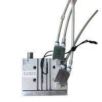 Festo DFM-50-50-P-A-KF pneumatischer Führungsschlitten 170947 + 2 Drossel-Rückschlagventile VFOF-LE-BAH-G14-Q8 1927030