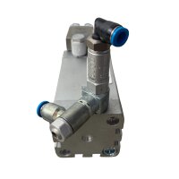 Festo DFSP-Q-40-30-DR-PA Schwenkantrieb 575169 + FVOF-LE-BAH-G18-Q6 Drosselrückschlagventil 8001459 + Anschlüsse