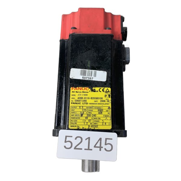 Fanuc βis 1/6000 AC Servo Motor A06B-0116-B203#0100