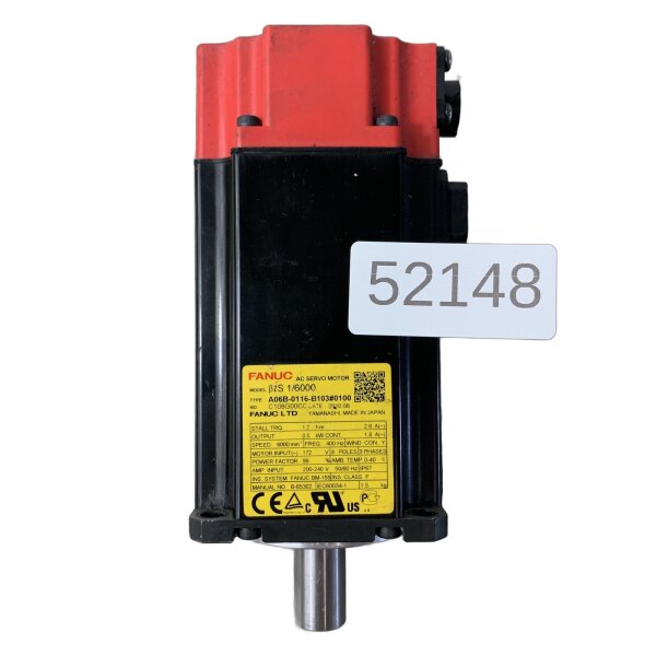 Fanuc βis 1/6000 AC Servo Motor A06B-0116-B103#0100