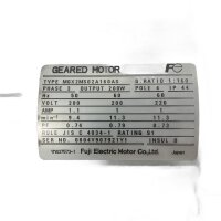 Fuji MGX2MS02A160AS Getriebemotor 200w 9,4/11,3 min.