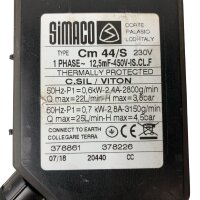 Simaco Cm 44/S Kreiselpumpe mit Motor 22/25 l/min.