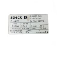Speck Y-2051.0292 Kreiselpumpe 44138