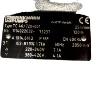 Brinkmann TC 40 / 720 + 001 Kühlmittelpumpe L720 B85...