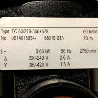 Brinkmann TC 63/270-560+578 Kühlmittelpumpe L570 B85...