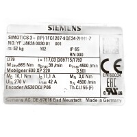 Siemens 1FG1207-9QE34-2HH1-Z Servomotor