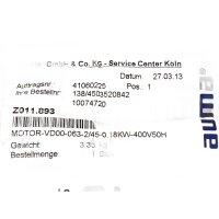 AUMA VD00 63-2/45 Drehstrommotor Z011.893 0,18 kW 2800 min.