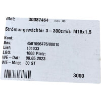 IFM Strömungswächter Flow Monitor 3-300 cm/s M18x1,5v Art 30087464