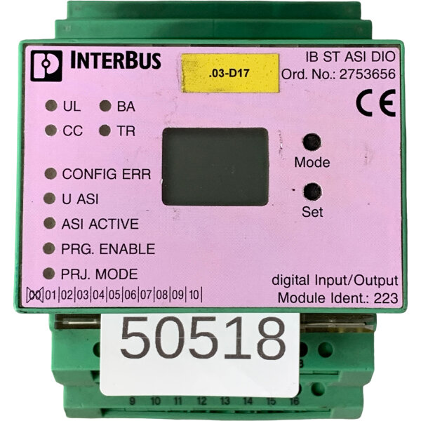 Interbus-ST Digitl input/output modul Phoenix Contact 2753656
