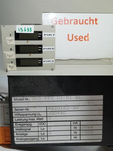 3 X STÜCKE 205-PFS C1 D1 BL temperaturanzeige