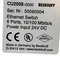 Beckhoff CU2008-0000 Ethernet Switch 8-Port 10100 MBits