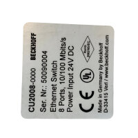 Beckhoff CU2008-0000 Ethernet Switch 8-Port 10100 MBits