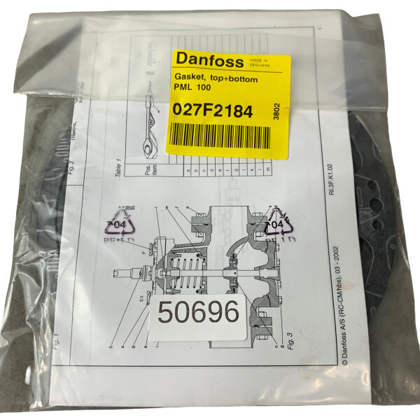 Danfoss 027F2184 Dichtungssatz Gasket top+bottom PML 100