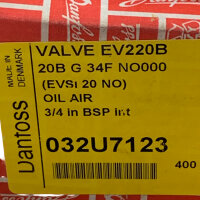 Danfoss 032U7123 Magnetventil EV220B 20B G 34 NO FKM Öl Luft (EVSI 20)