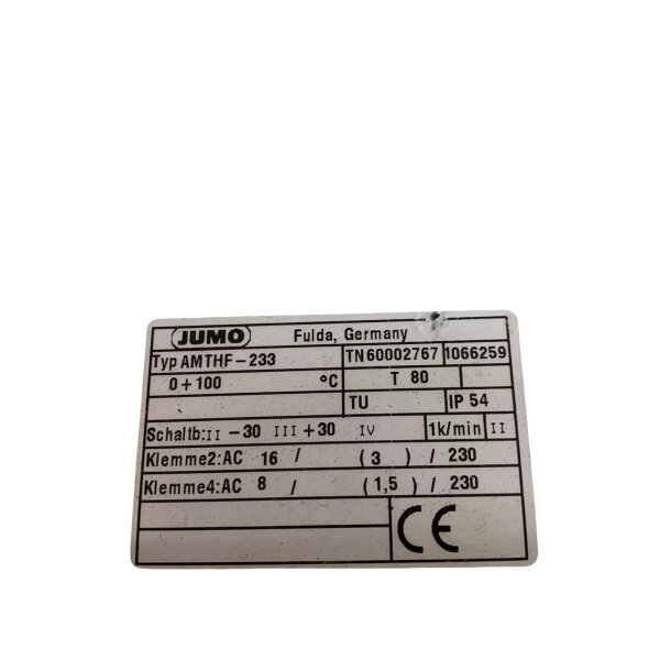 JUMO AMTHF-233 TN 60002767 Aufbauthermostat