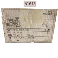 KSB Riotherm G 22-5 E  29127210 Umwälzpumpe