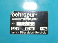behropur Wasservollentsalzer 12365 220V 50Hz 1VA