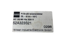 KRIWAN Pt100-2AV 52 A 323 S21 Schaltverstärker