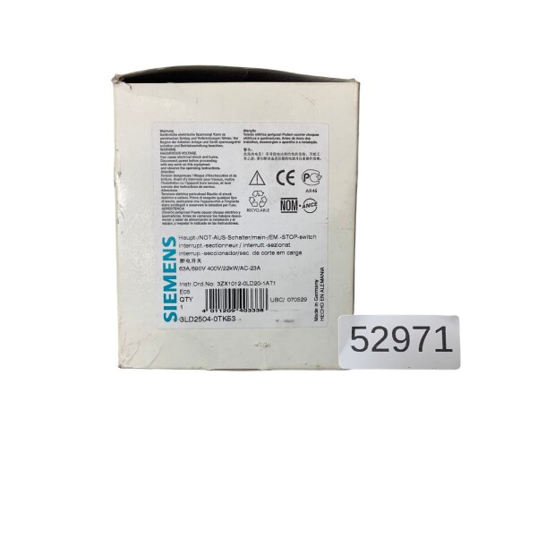 Siemens 3ZX1012-0LD20-1AT1 Not-Aus-Schalter