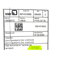 KSB CPK-315/P04/4S Dichtungssatz 18000015