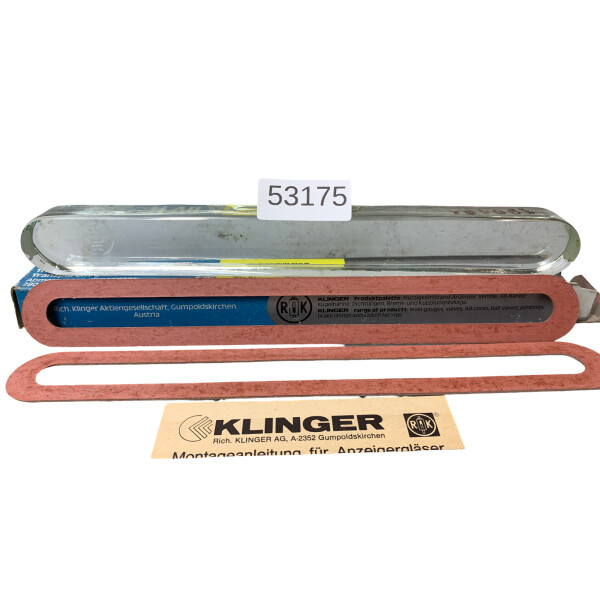 KLINGER Transparentglas 280x34x17 mm Schauglas