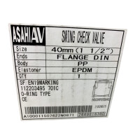 ASAHI AV Rückschlagklappe DN40 1 12 PP EPDM Flansch