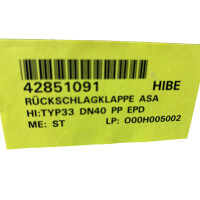 ASAHI AV Rückschlagklappe DN40 1 12 PP EPDM Flansch