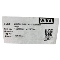 WIKA 233.50.100 Manometer 14479035