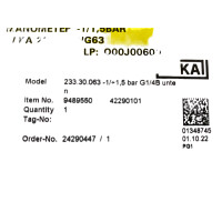 WIKA 233.30 NG63 Manometer