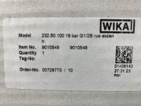 WIKA Manometer 232.50 NG100 0-16 bar G1/2B exzentrisch...
