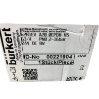 Bürkert 6281EV Magnetventil G34 PN0,2-16bar 24V DC 8W Solenoid Valve 00221904