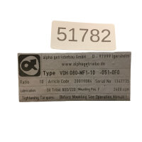 Alpha VDH 080-MF1-10-051-0F0 Ratio 10 Planetengetriebe