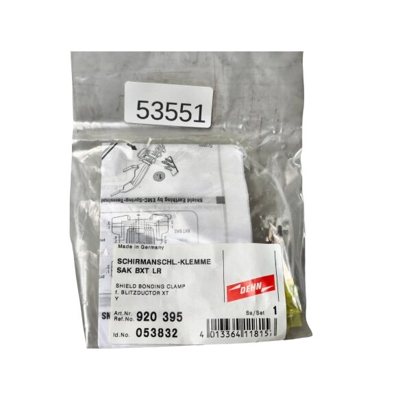 SET Inhalt 2 Stück!!! DEHN SAK BXT LR 920395 053832 Schirmanschl. Klemme