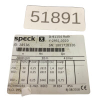 Speck Pumpen 28536 Y-2951.0020 Kreiselpumpe