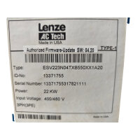 Lenze SMV Inverter ESV223N04TXB550XX1A20 ID 13371755 SW 04.20 22 kW